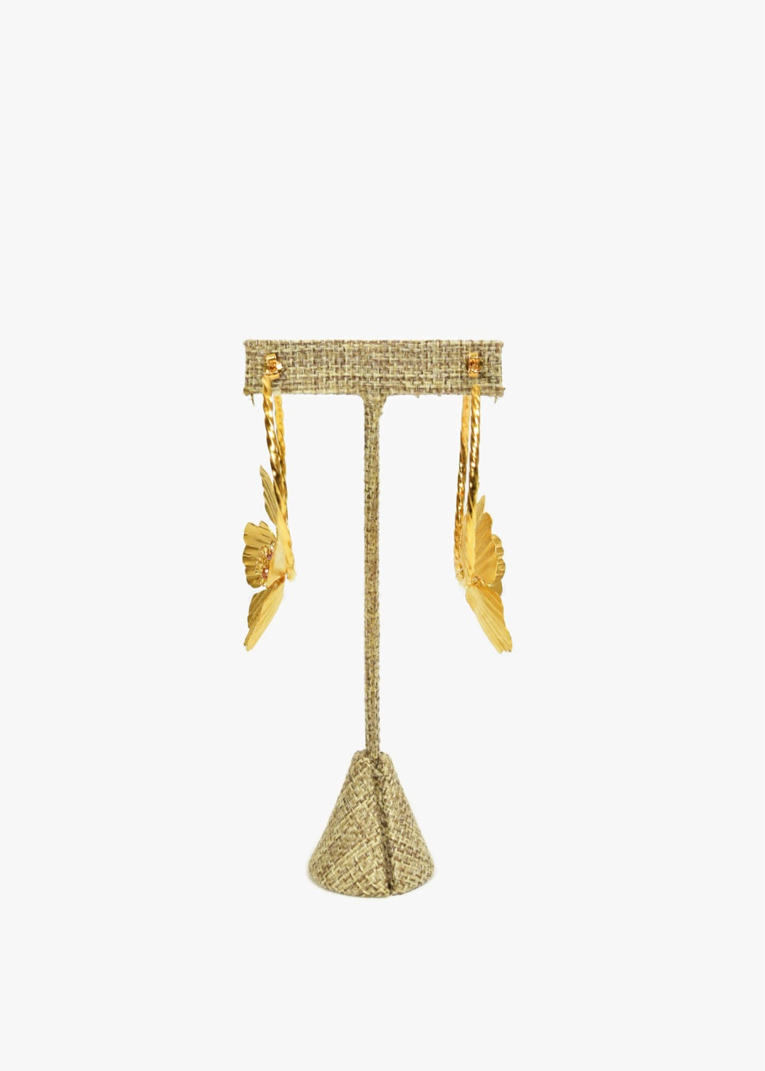 Periwinkle Hoop Earrings (Large/Gold beads/Gold)