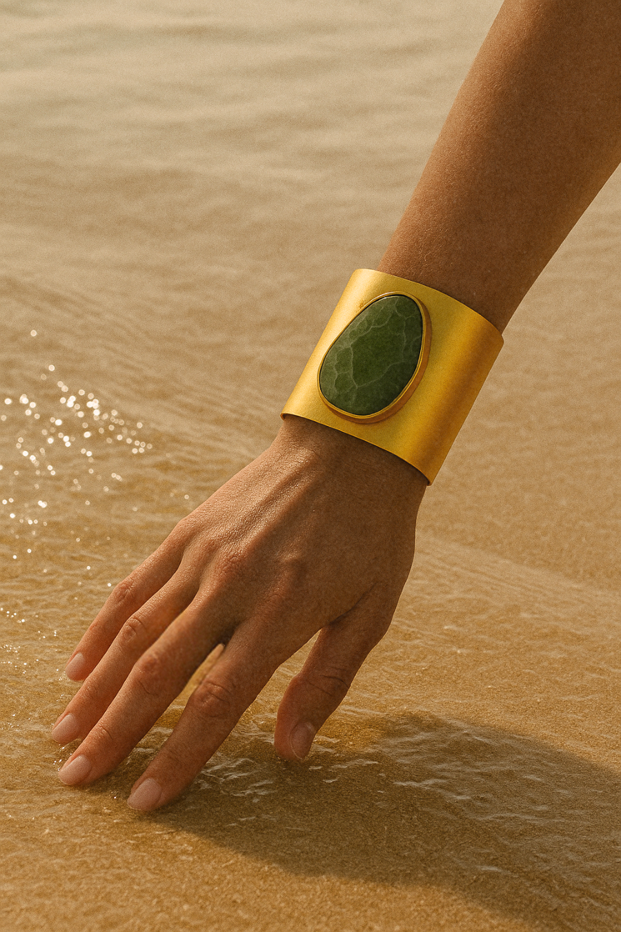 Gold Stone Cuff