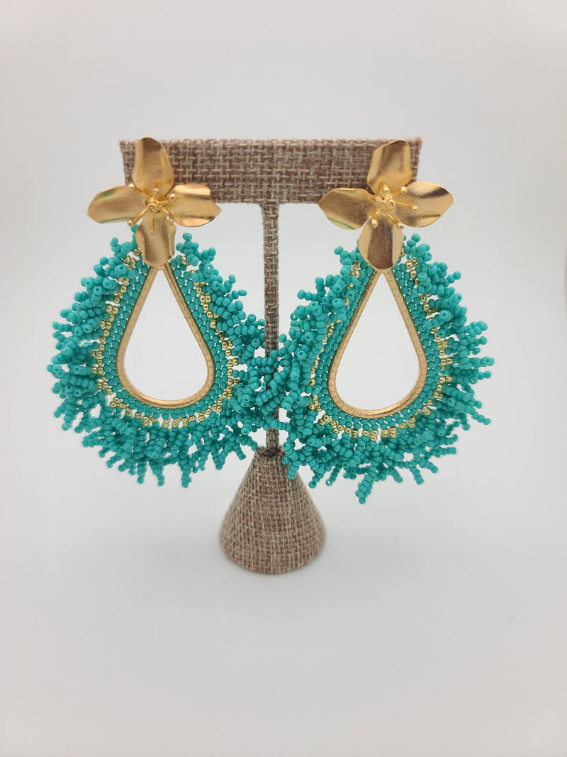 Amanda Drop Earrings (Turquoise/gold)