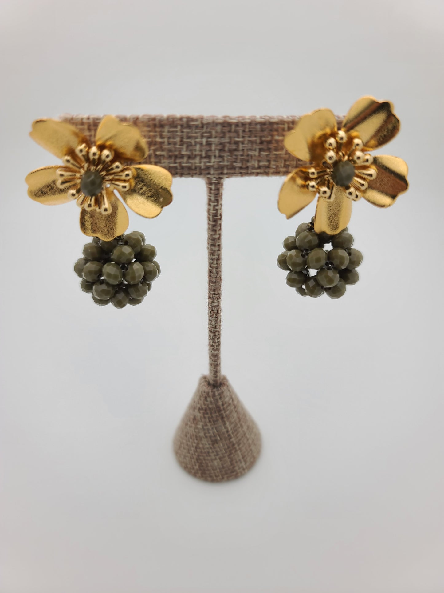 Kate ball earrings (Military green)