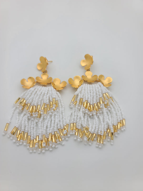 Cascade Earrings ( white/gold)