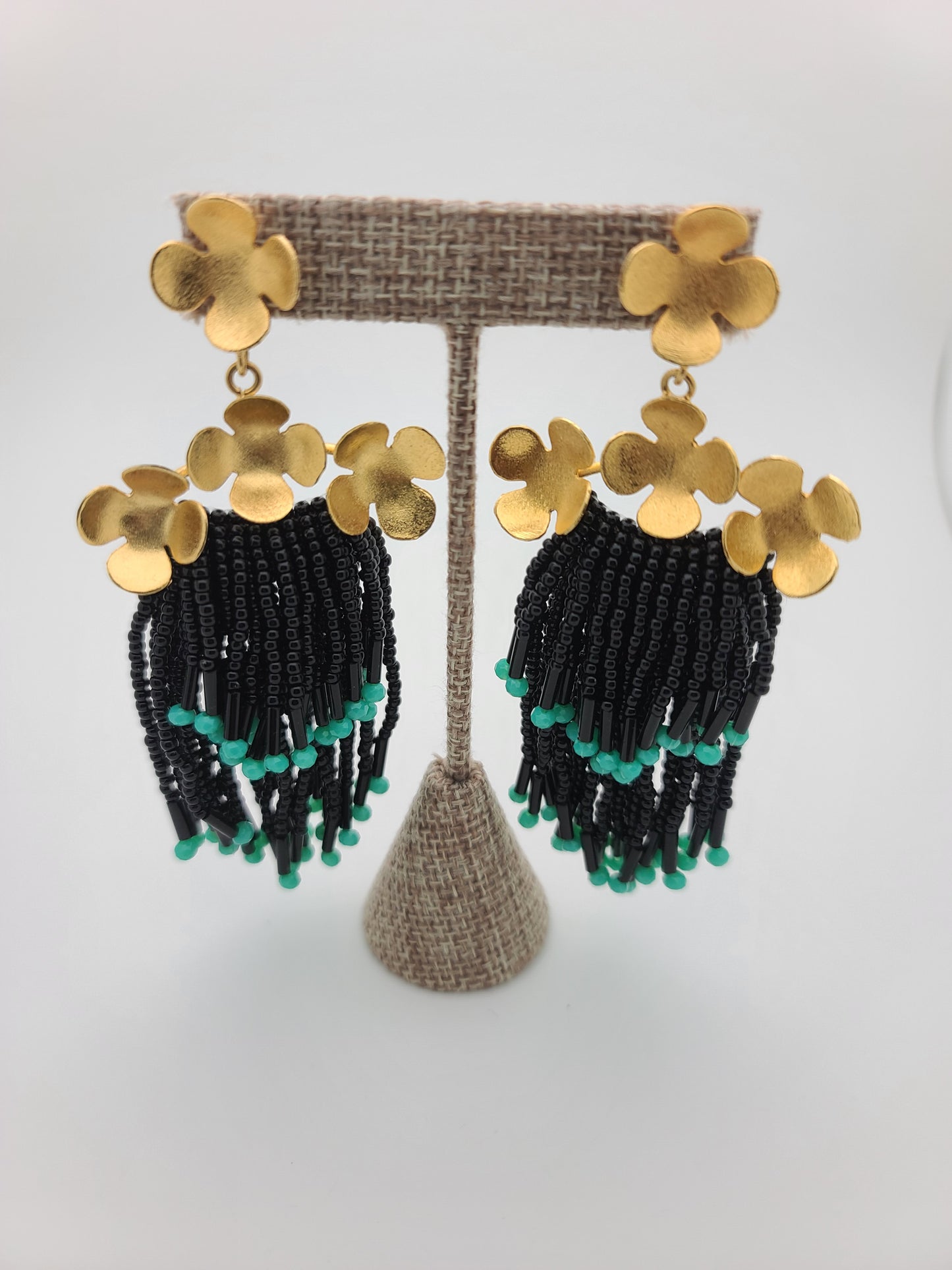 Cascade Earrings ( Black/Turquoise)
