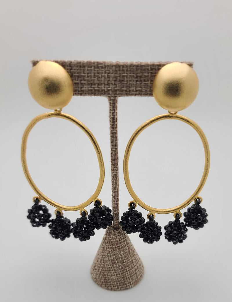 Celia Earrings (Oval/black)