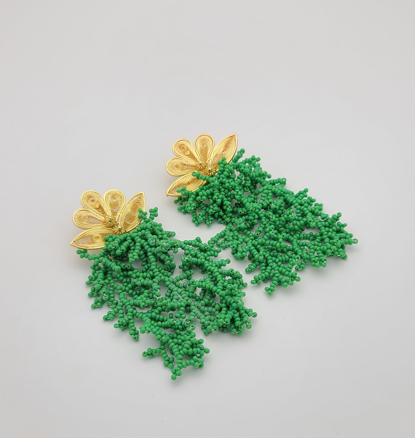 Athena Filigree Earrings (Summer green)