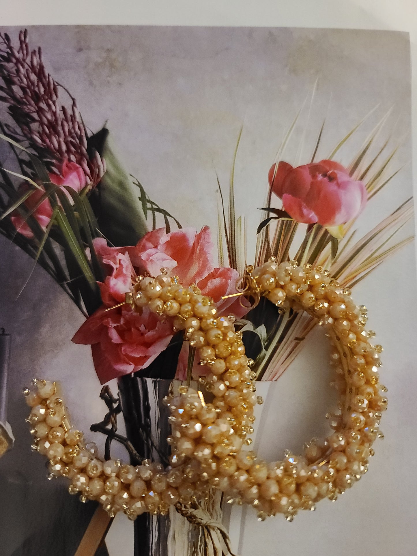 Kayla Beaded Hoops (Black)