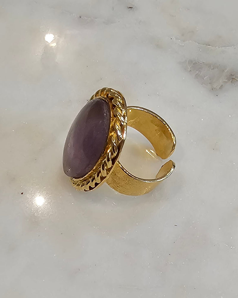 INDIA-COCKTAIL RING (OVAL-AMETHYST)