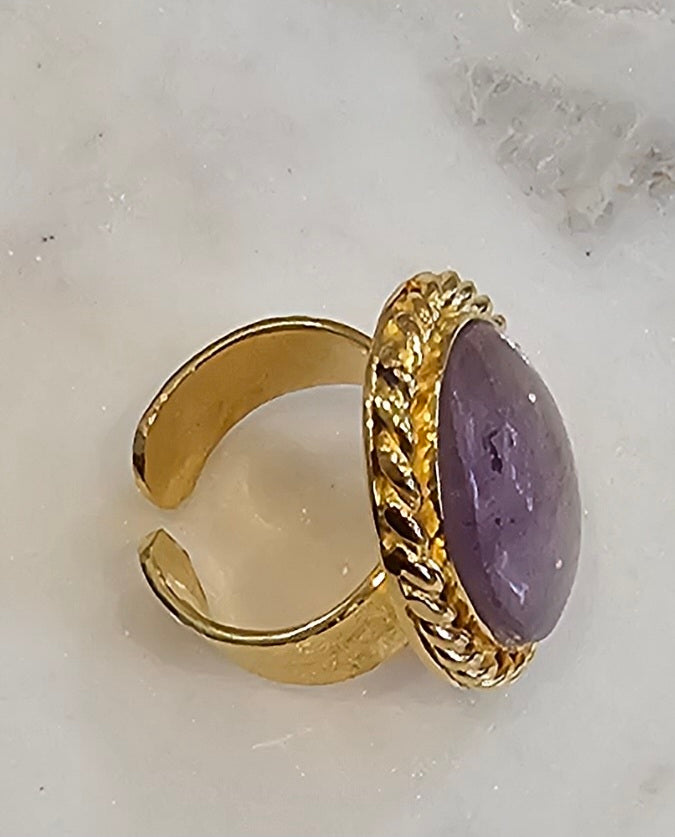 INDIA-COCKTAIL RING (OVAL-AMETHYST)