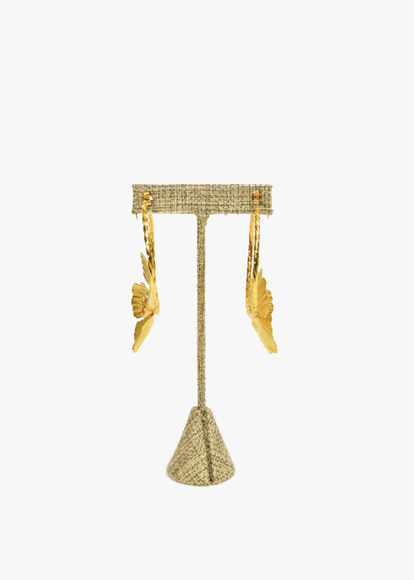 Periwinkle Hoop Earrings (Large/Gold beads/Gold)