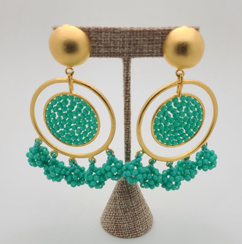 Cubana Earrings (turquoise green)