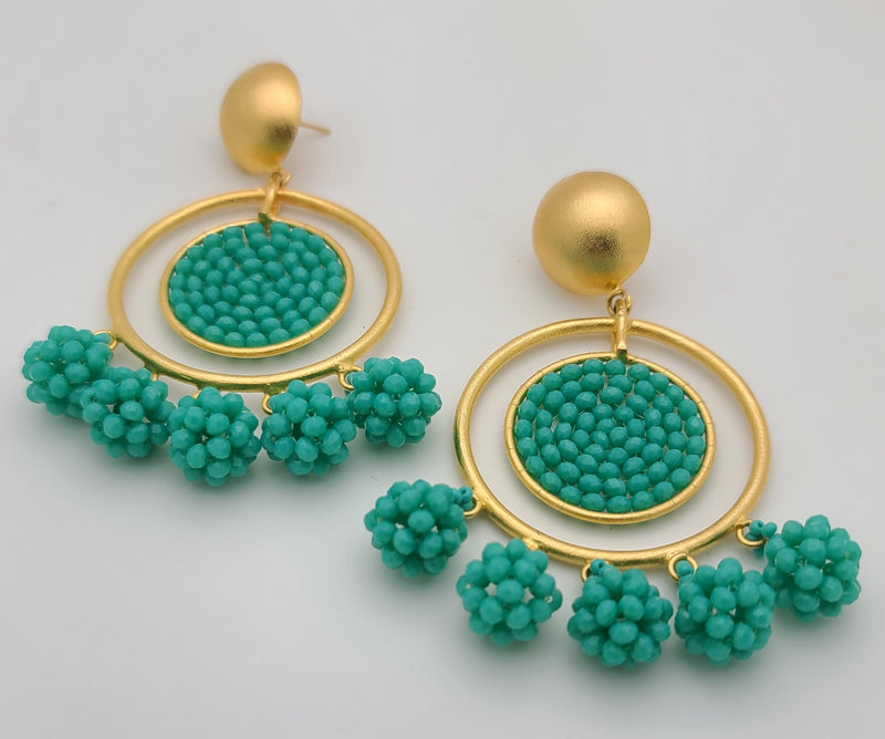 Cubana Earrings (turquoise green)