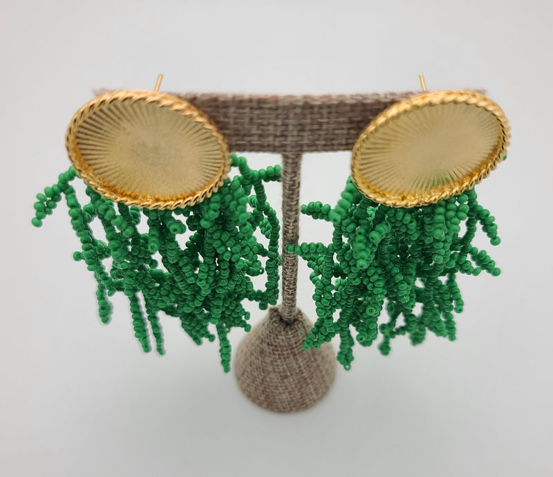Melanie Disk Drop Earrings (summer green)