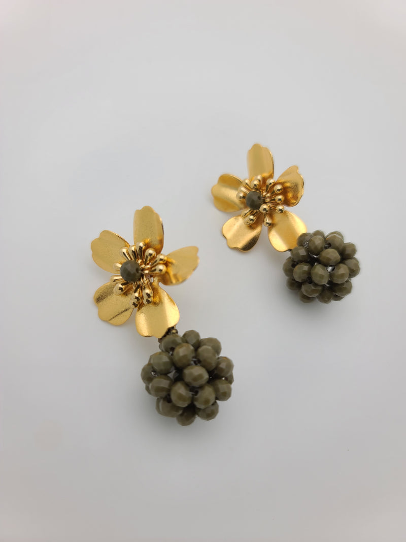 Kate ball earrings (Military green)
