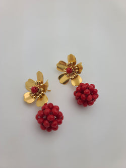 Kate ball Earrings (Red)