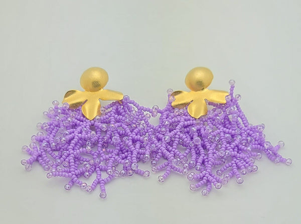 Brooke beaded Earrings (Lavender)
