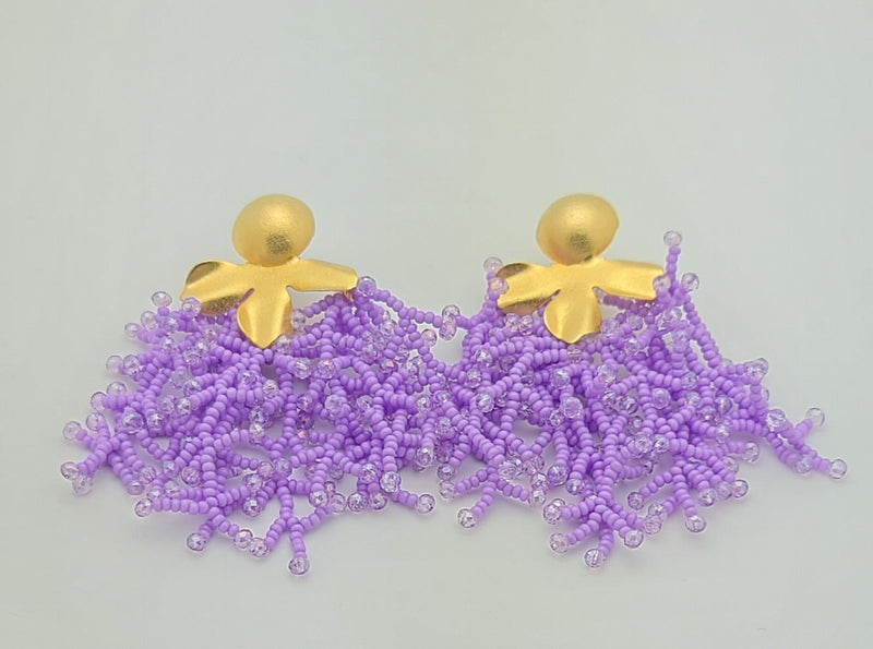 Brooke beaded Earrings (Lavender)