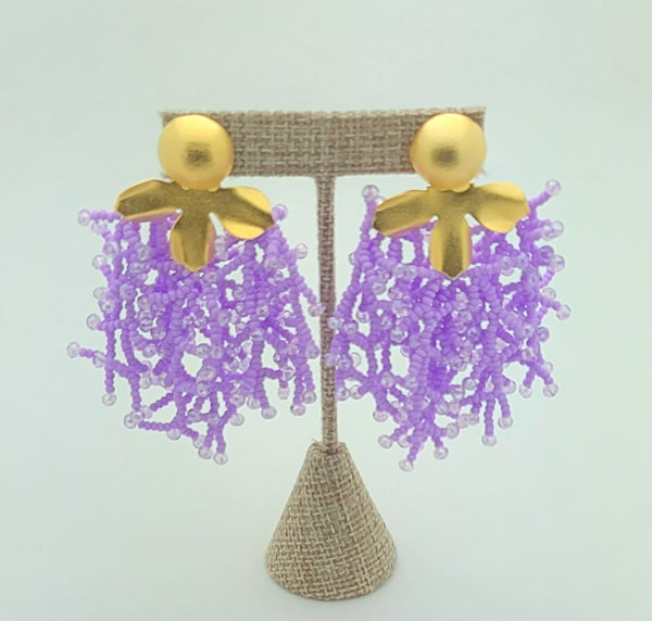 Brooke beaded Earrings (Lavender)