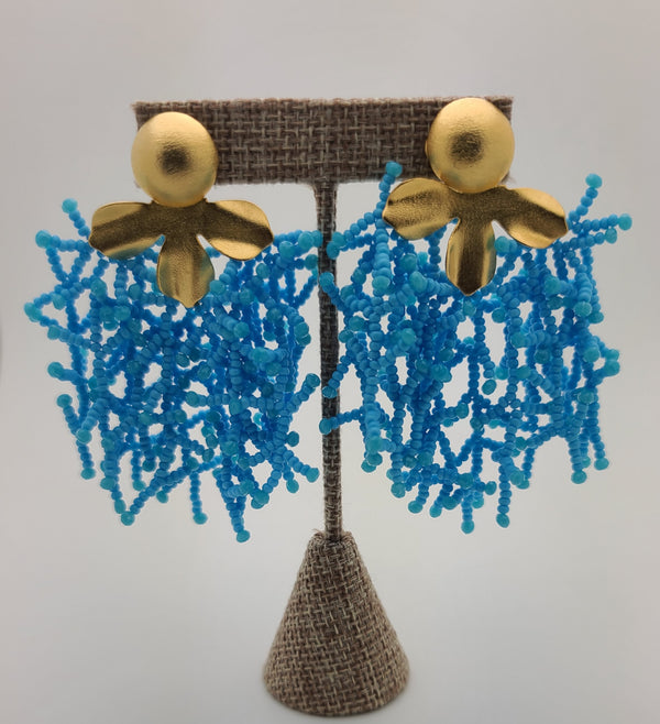 Brooke beaded Earrings (LightBlue)