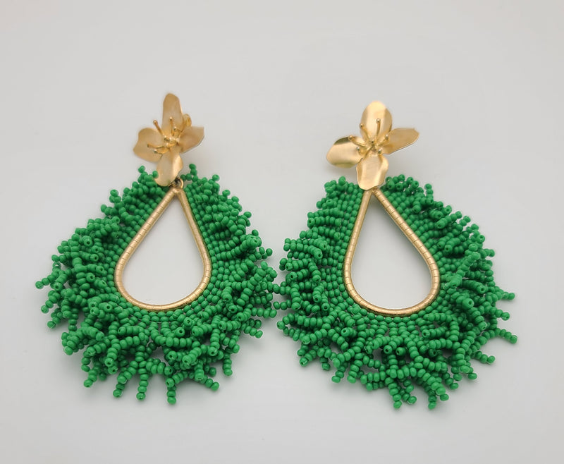 Amanda Drop Earrings (Green)