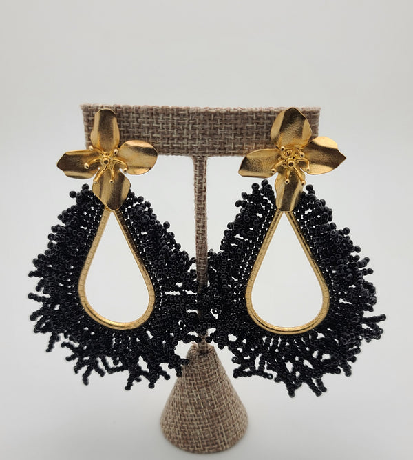 Amanda Drop Earrings (Black)