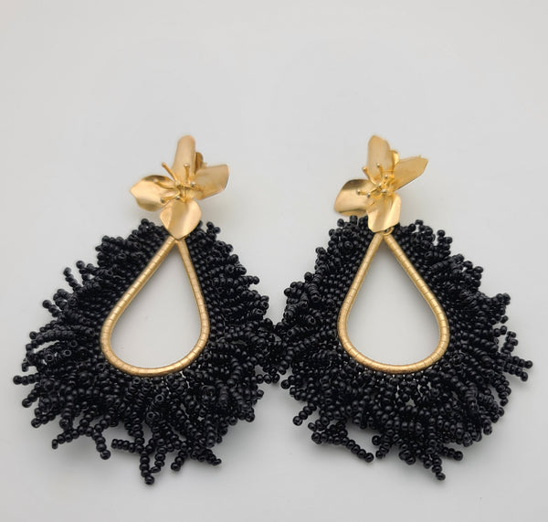 Amanda Drop Earrings (Black)