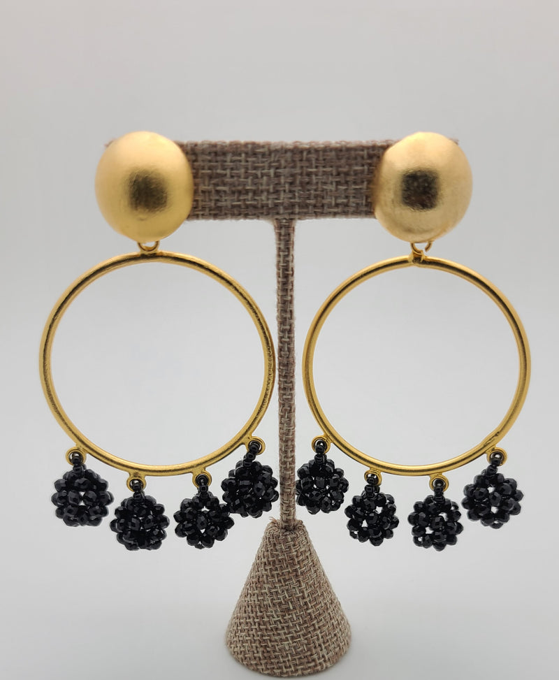 Celia Earrings (Circle/black)