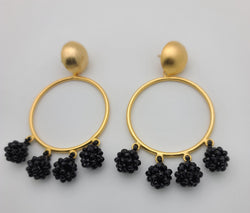 Celia Earrings (Circle/black)