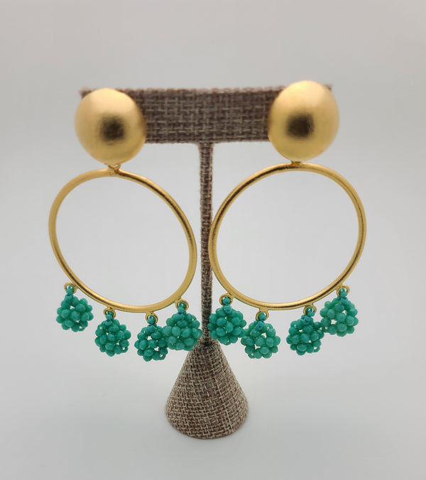 Celia Earrings (Circle/Turquoise)