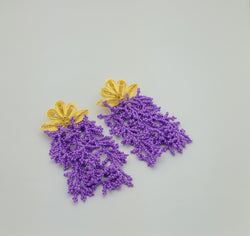 Athena Filigree Earrings (Purple)