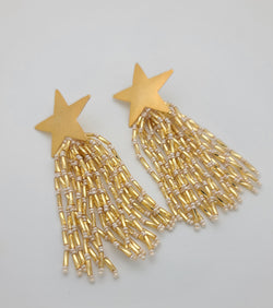 Star beaded Earrings (gold)