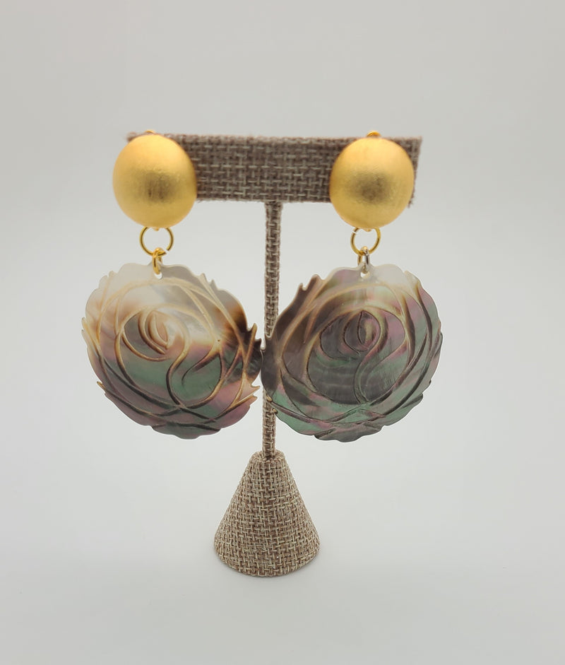 Mother of Pearl Rose Earrings
