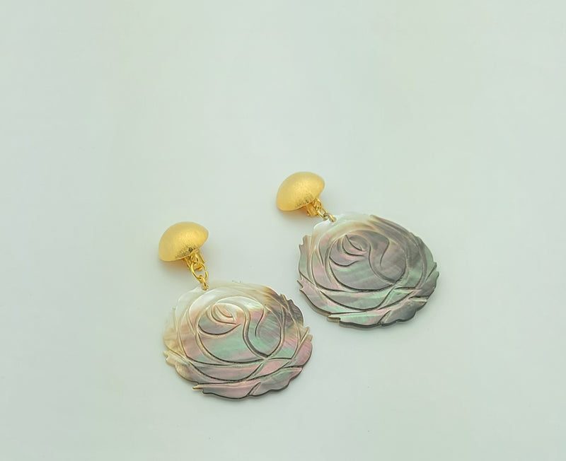 Mother of Pearl Rose Earrings