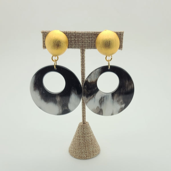 Cut out horn Disk Earrings (Montana Horn Collection)