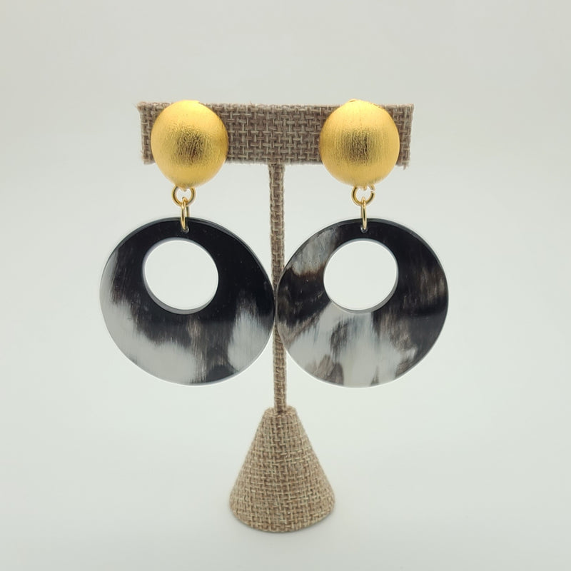 Cut out horn Disk Earrings (Montana Horn Collection)
