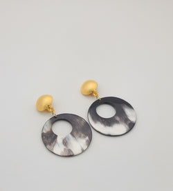 Cut out horn Disk Earrings (Montana Horn Collection)