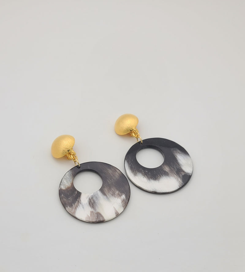Cut out horn Disk Earrings (Montana Horn Collection)