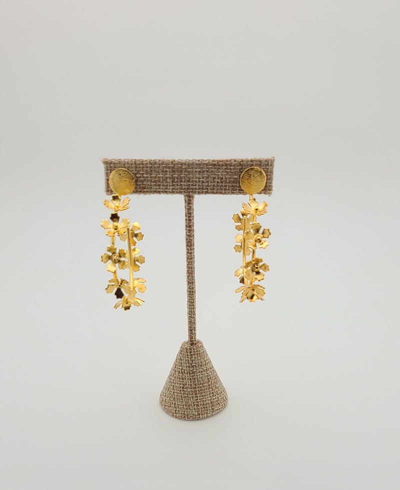Tiny Flowers Hoops (Gold)