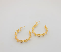 Tiny Flowers Hoops (Gold)