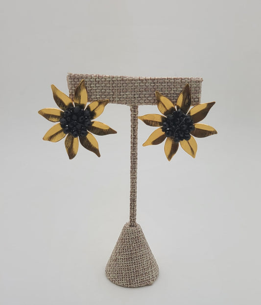 Girasol Post Earrings  (Black)