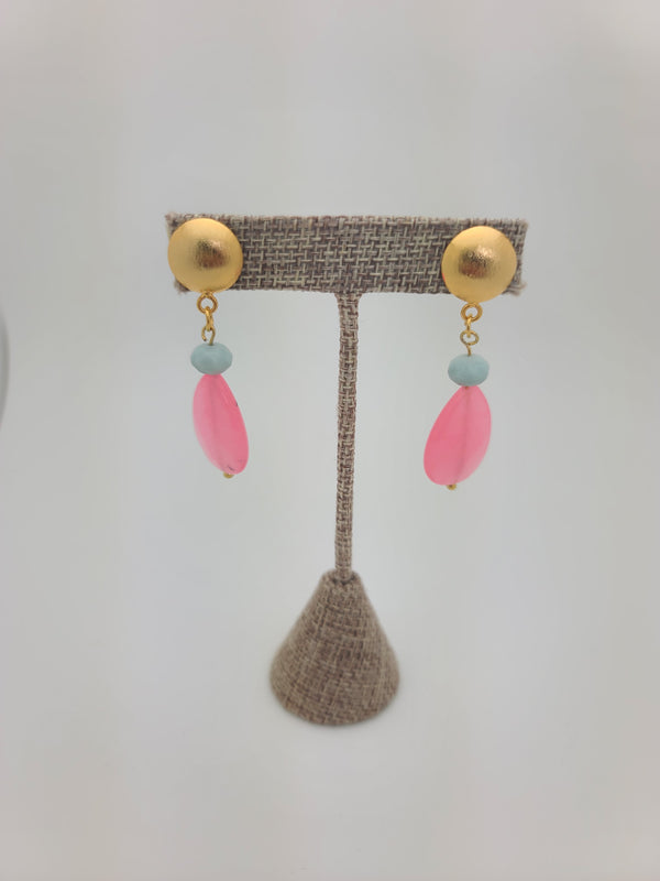 Rose Quartz Drop Earrings (small)
