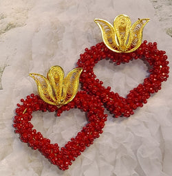 Ysa Beaded Hearts ( Red)